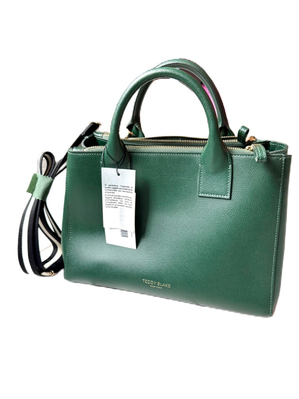 Teddy Blake Bella Vitello Italian Bag avocado dark green NWT - Picture 4 of 16